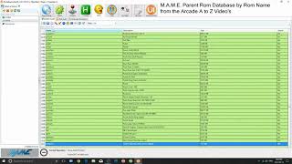 M.A.M.E. Arcade Parent Rom Database from my A to Z Video's Text Version