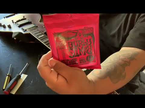 Установка и пример звучания струн Ernie Ball Burly Slinky