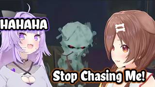 This Bicycle Monster Wouldn't Stop Chasing Korone | Okayu Couldn't Stop Laughing