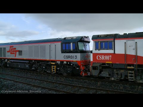 New Diesel Locomotive CSR013 On 7MP9 SCT Freight Train (23/10/2021) - PoathTV Australian Railways
