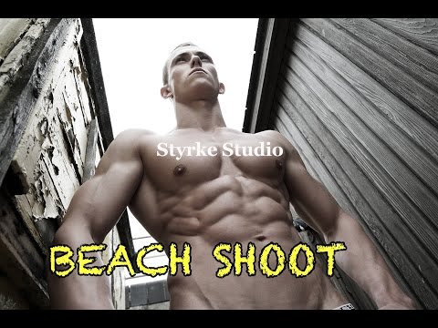 Shredded Fitness Model Charlie Beach Shoot Styrke Studio