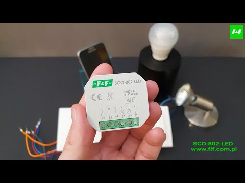 Ściemniacz oświetlenia  z pamięcią ustawień natężenia oświetlenia, z funkcją Softstart SCO-802-LED