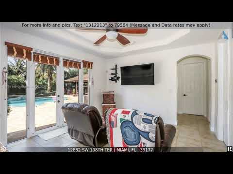 12832 SW 198 TER Miami Florida 33177 is for sale call agent Felipe Guifarro 305-323-2052