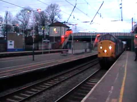 DRS 37603 and 37601 thrashing at Leyland 5th April 2010