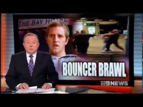 9news Mornington Bay Hotel- Vision of hotel bouncers 'bashing' queue jumper