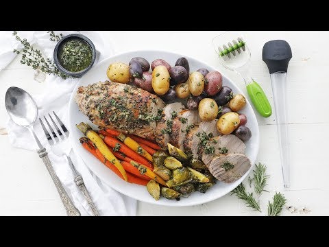 How to make Herb and Garlic Roasted Pork Loin with Baby Potatoes and Carrot