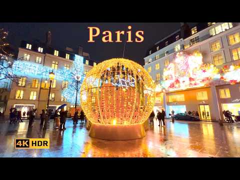 Paris, France - Paris Christmas lights | Paris Christmas 2024 | Paris 4K HDR | Luxury shopping area