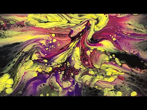 BEAUTIFUL DUTCH POUR WITH MAGENTA AND YELLOW - Fluid Artist | Beginner | Acrylic Pouring