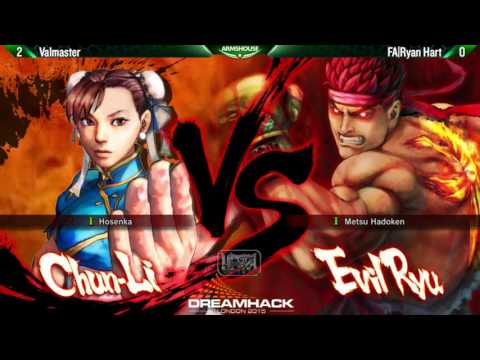 Dreamhack @London 2015 - USF4 Top8 Losers - Valmaster(Chun-Li) vsFA|Ryan Hart(Evil Ryu)  720p@60fps