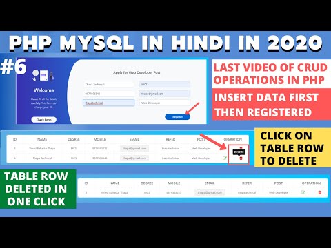 How to Create Database and Tables in PHP MySQL using PHPMyAdmin XAMPP in Hindi 52