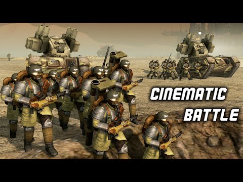 MEN OF WAR: WARHAMMER 40K MOD - Steel Legion vs Blood Pact (4K)