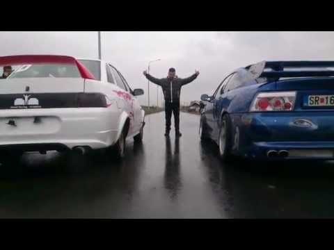 Strumica Drag Race 16.11.2014...Lada 110 vs Opel Calibra