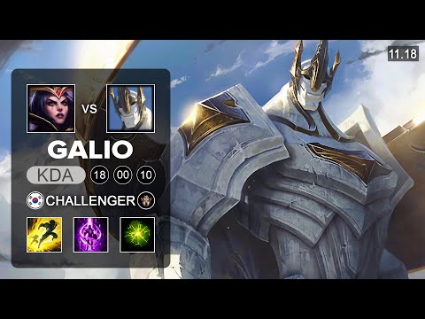 HLE Chovy Galio Mid vs LeBlanc - KR Challenger - Season 11 Patch 11.18