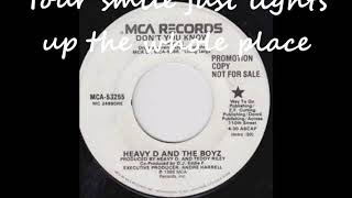 Heavy D ft The Boyz  - Dont You Know 1987  Lyrics