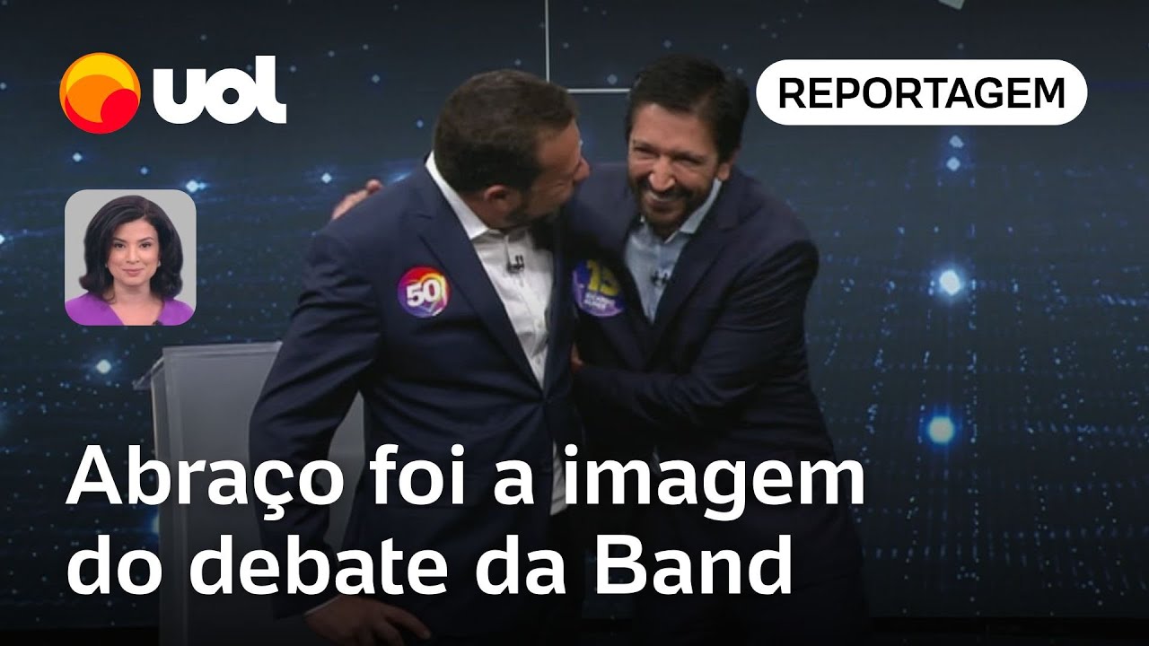 Abraço entre Nunes e Boulos foi a imagem do debate da Band | Raquel Landim