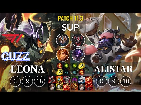 T1 Cuzz Leona vs Alistar Sup - KR Patch 11.3