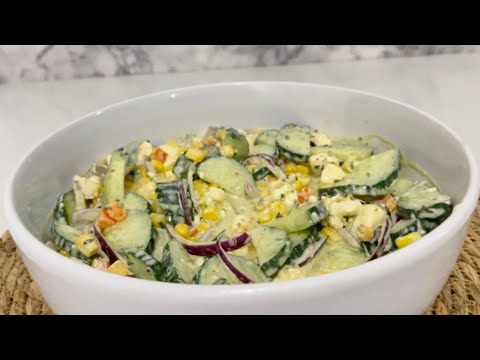 The Most Delicious And Creamy Cucumber Salad Recipe | #cucumbersalad
