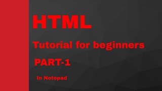 HTML tutorial for beginners #1