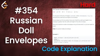 YouTube video 'Russian Doll Envelopes | Live Coding with Explanation | Leetcode - 354'