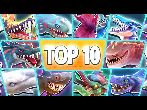 TOP 10 STRONGEST SHARKS in HUNGRY SHARK EVOLUTION [Round 2] Luminite Update