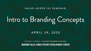 Intro to Branding Concepts | April 29, 2025
