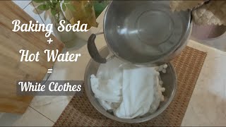 Baking Soda and Hot Water to Whiten Clothes | Filipina Housewife Vlog