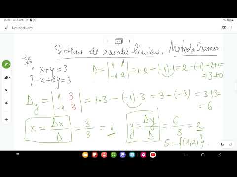 Sisteme cu două ecuații liniare. Metoda Cramer. (determinant de ordin 2)