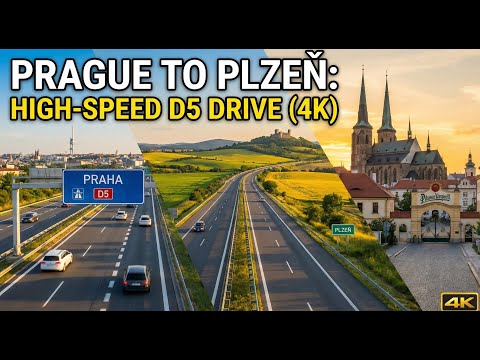 Prague to Plzeň: High-Speed Drive on the D5 Motorway (4K)