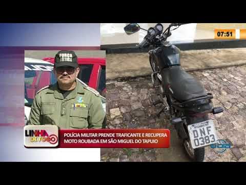 LINHA DE FOGO 22 04 2020 POLíCIA MILITAR RECUPERA MOTO ROUBADA EM SíO MIGUEL DO TAPUIO