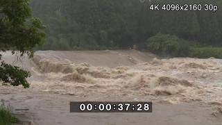 Strong Winds And Raging River - Typhoon Noru 4K Stock Footage