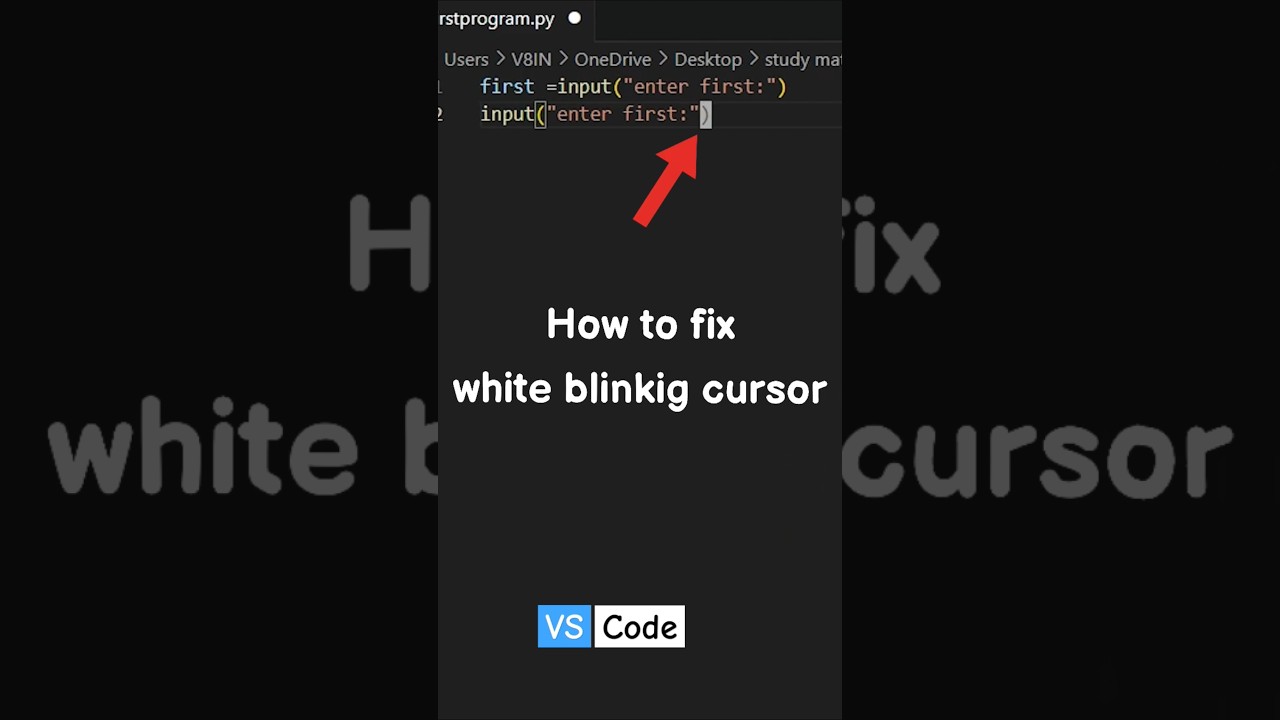 How to fix the blinking cursor in Visual Studio Code #vscode #coding #shorts  #vscodetutorial