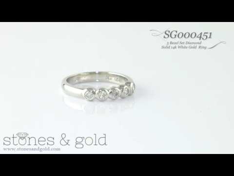 3.1 MM Diamond Bezel Solid 14K Gold Wedding Band | SG000451