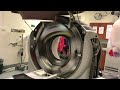 Radiologist films inside of a CT scanner spinning at full speed