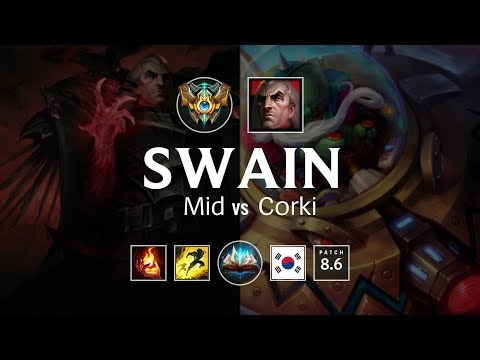 Swain Mid vs Corki - KR Challenger Patch 8.6