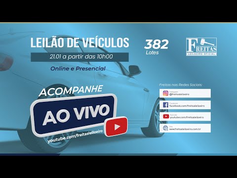 AO VIVO - Leilão Online de Veículos - Freitas Leiloeiro 21/01/2026