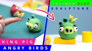 Sculpting Angry birds king pig Diorama with polymer clay, the full action figure process