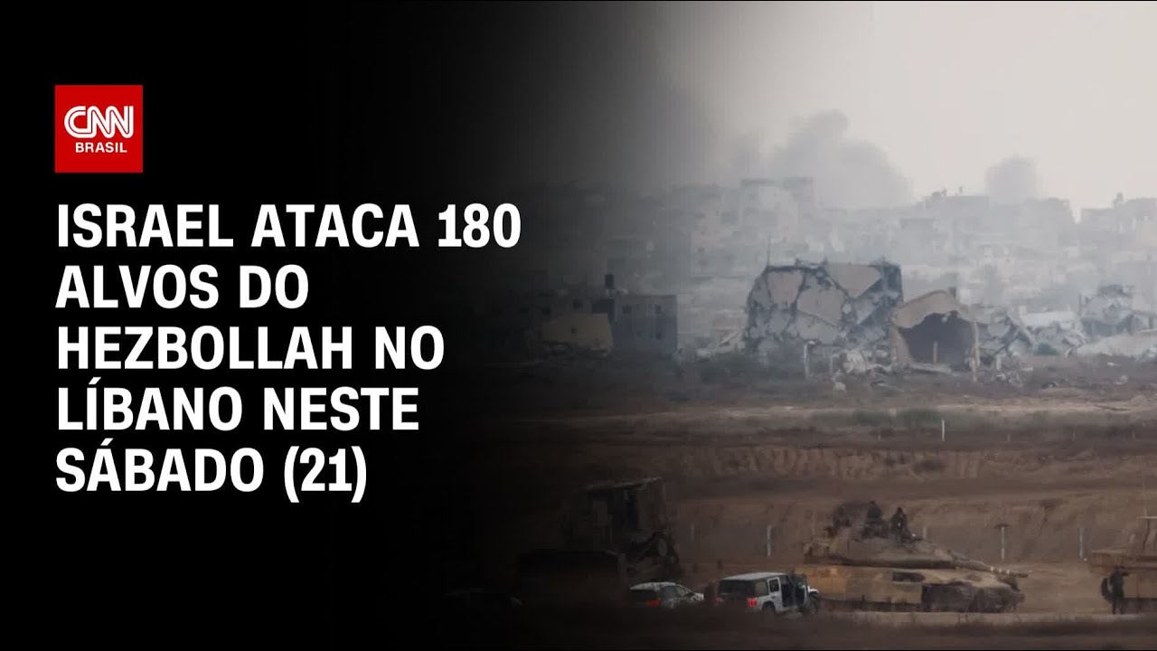 Israel ataca 180 alvos do Hezbollah no Líbano neste sábado (21) | AGORA CNN
