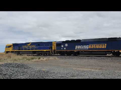Pacific National's 7XM4 (NR27 - AN5 - G538) race through Gheringhap, VIC.