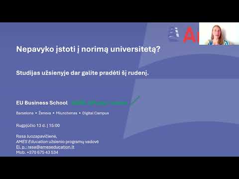 Kai planas A nepavyko: studijos EU Business School