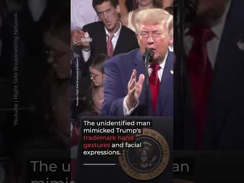 Rally attendee steals the show by mimicking Trump's gestures | AJ #shorts