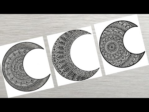 How to draw Mandala for Beginners Easy Mandala Drawing Half Moon Mandala StepbyStep vanithaarts
