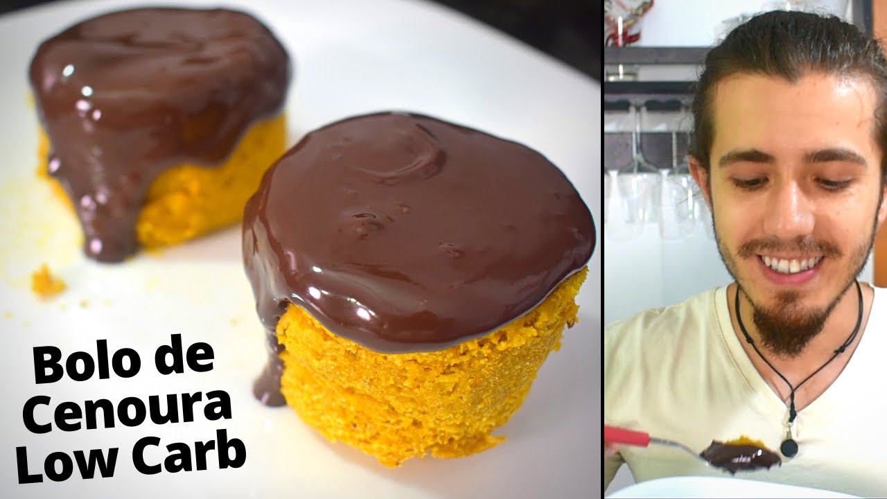 BOLO DE CENOURA Low Carb de Caneca + Calda Fácil | Batata Assando