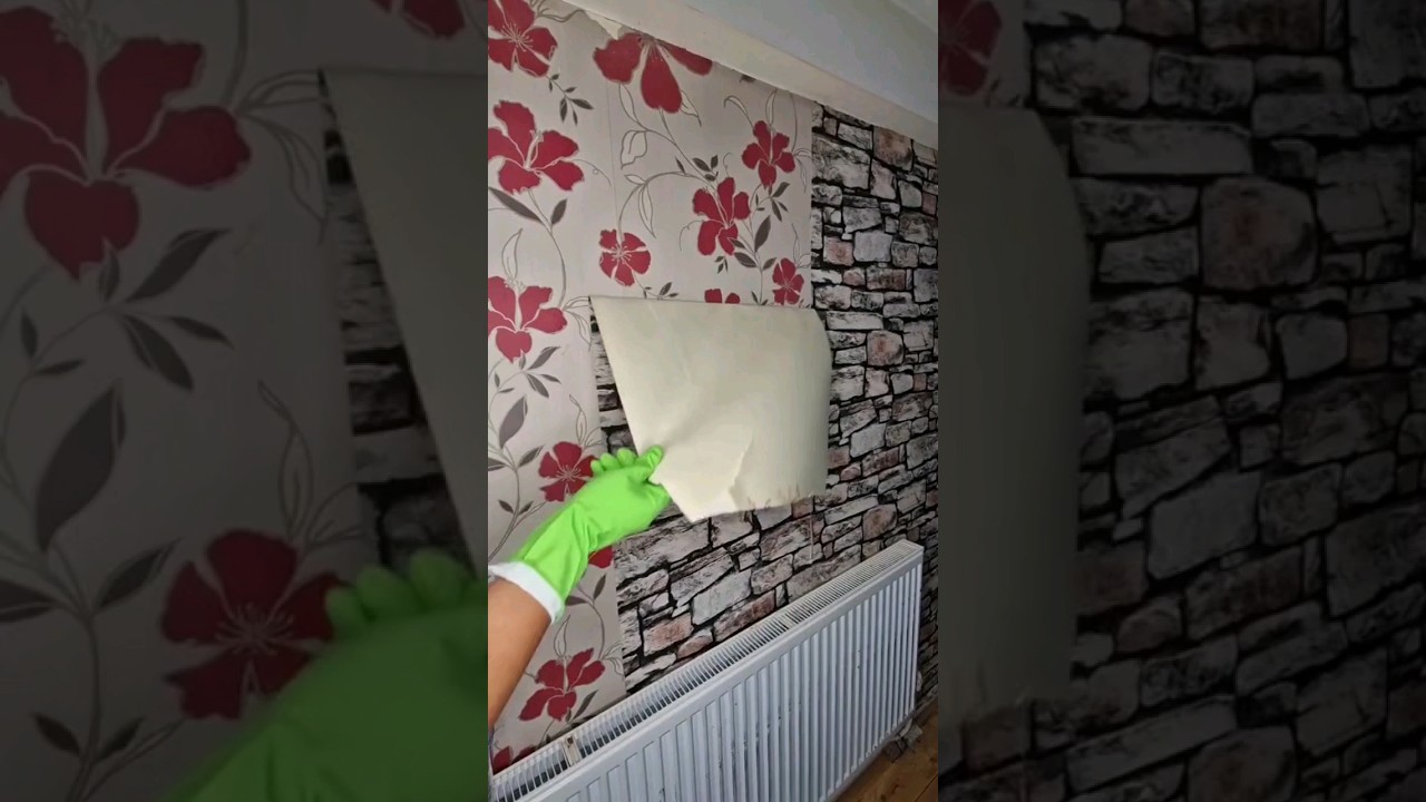 Remove Wallpaper Easily😳 #diy #wallpaper #homehacks
