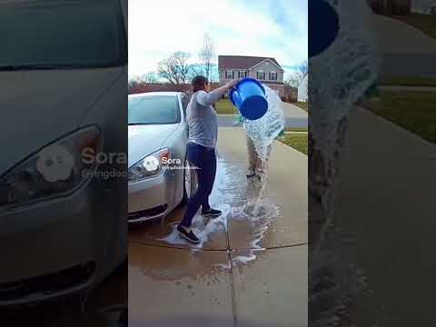 This Woman Know How to Deal With HOA Karen  🧽🤣 #shorts #doorbellcam #funny #viral #ring #subscribe