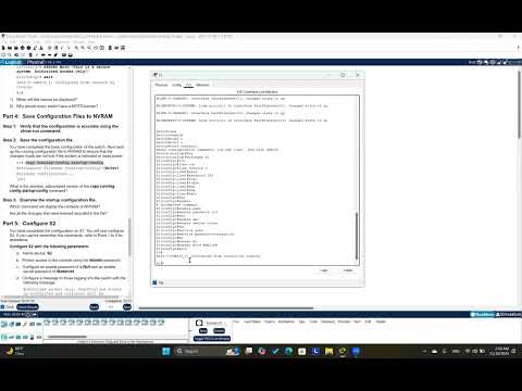 شرح تمرين 2.2.3.4 Packet Tracer - Configuring Initial Switch Settings