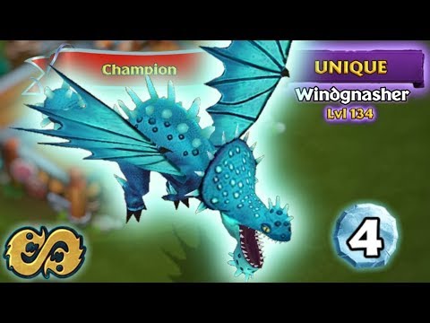 Champion Windgnasher (Unique Dragon) Max Level 134 Titan Mode | Dragons: Rise of Berk