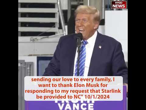 DHS Sec not doing enough to help; TRUMP thank Elon Musk Starlink provided to North Carolina