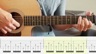Each Coming Night - Iron & Wine - Guitar Tutorial + TABS on screen