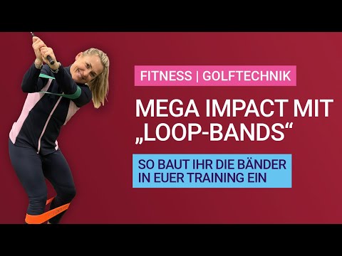 Golftechnik / Fitness: Mega Impact mit "Loop-Bands" für den rechten Ellbogen und die Beinarbeit