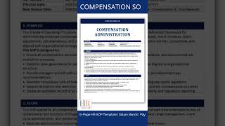 Compensation SOP Template for HR | Salary Bands, Pay Equity & Merit Increases